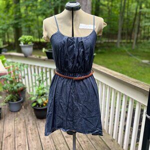 Celine by Champion Women’s Denim-Look Spaghetti Strap Dress – Size M